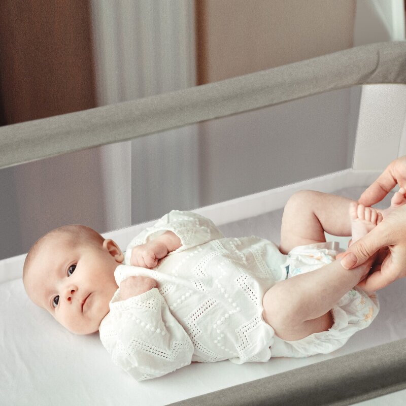 BabyGo - patut cu cadru din lemn Goodnight, Beige