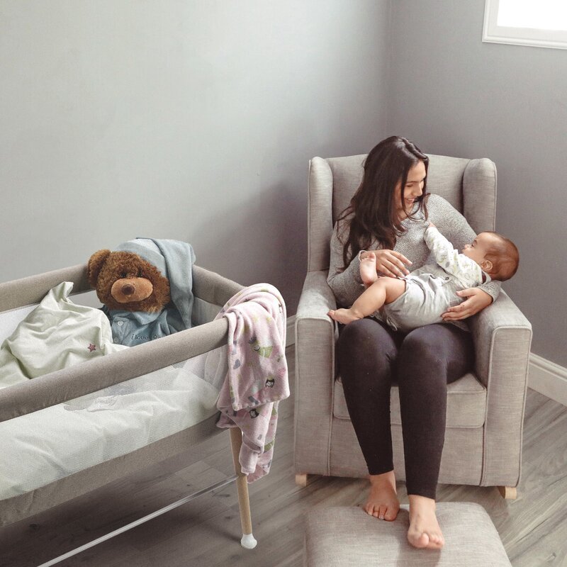 BabyGo - patut cu cadru din lemn Goodnight, Beige